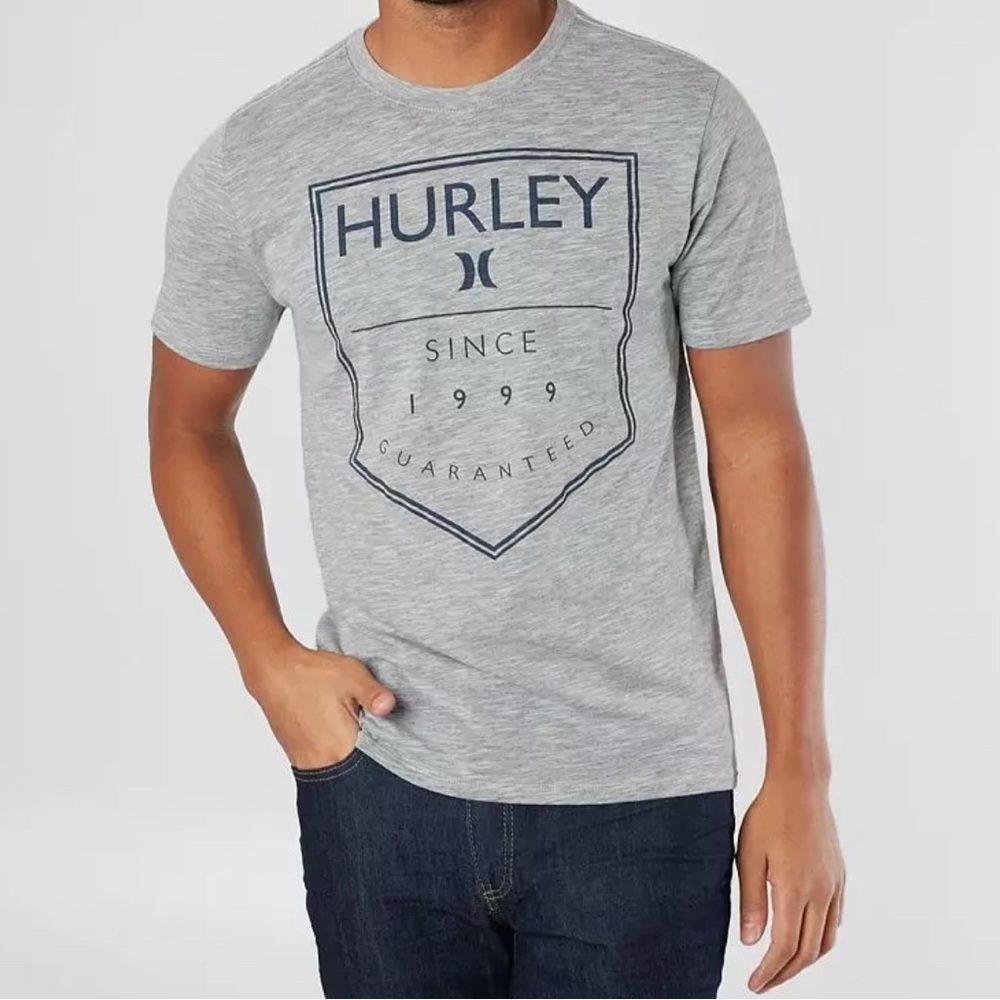 ✔️🌸EUC Hurley Gray Short Sleeve Tee Soft Cotton Blend